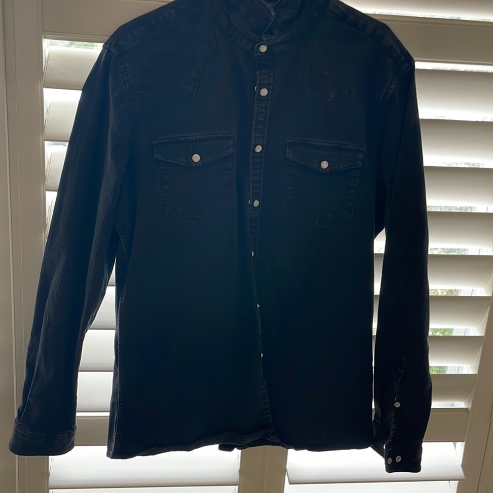 Men’s ASOS Black Denim Western Shirt Size 2XL (fits like size L)